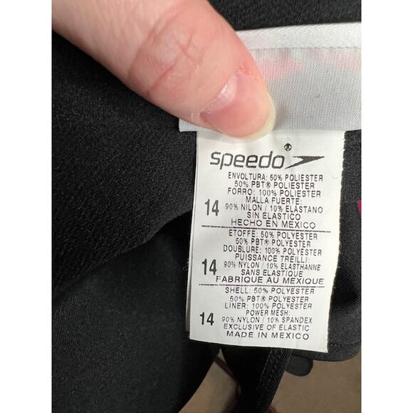 Speedo one piece swimsuit v neck  black - Picture 9 of 10